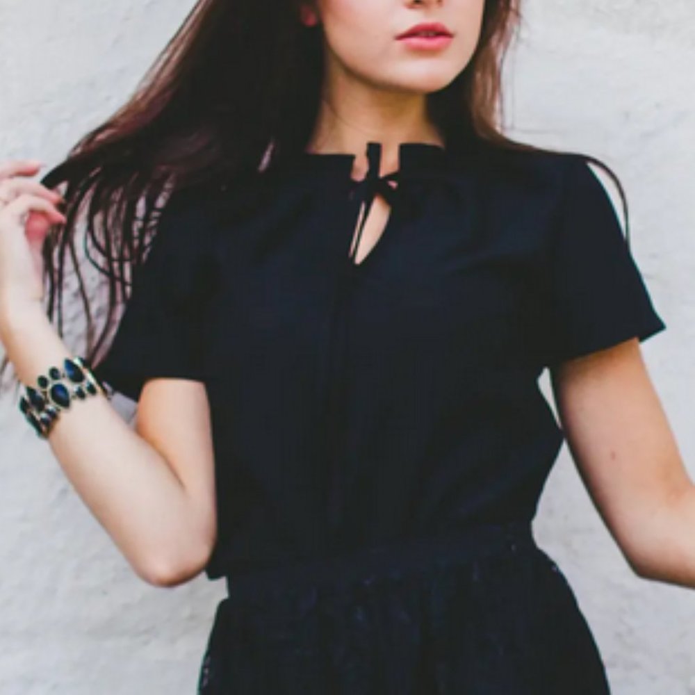 Black Chiffon Goth Glam Top